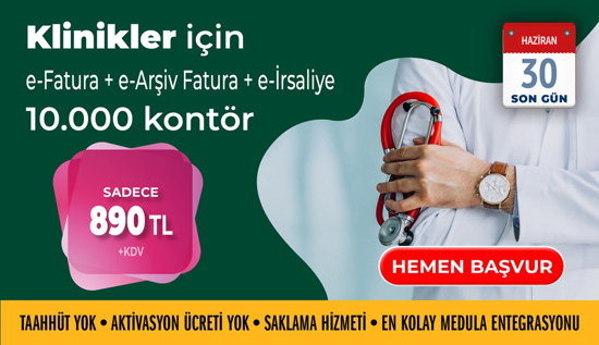 Klinikler için E-Fatura + E-Arşiv Fatura + E-Risaliye resmi