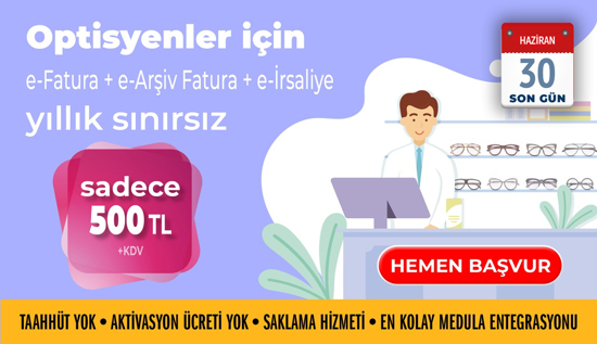 Optisyenler için E-Fatura + E-Arşiv Fatura + E-Risaliye resmi